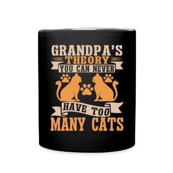 Cat Grandpa Gifts - Tasse einfarbig - Schwarz - Vorne