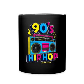 90s hip hop / 90s retro design - Full Colour Mug - black - Front