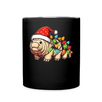 Tardigrade Water Bear Microbiology Christmas Hat - Full Colour Mug - black - Front