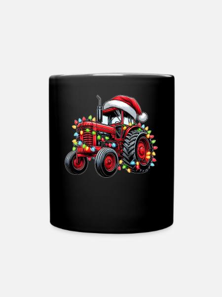 Traktor Truck Fahrer Landwirtschaft Weihnachten Hu - Tasse einfarbig - Schwarz