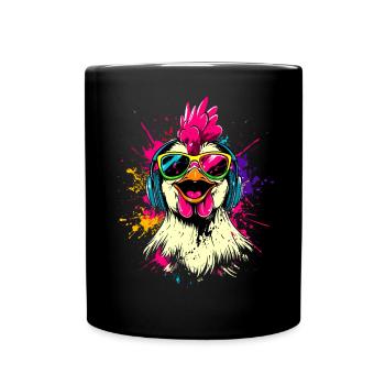Poulet Poulet Poule Ferme Fermier Poulets mignons - Mug uni - noir - Devant