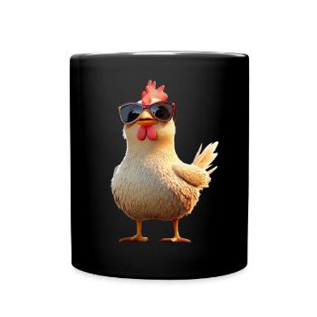 Poulet Poulet Poule Ferme Fermier Poulets mignons - Mug uni - noir - Devant