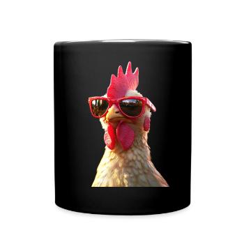 Poulet Poulet Poule Ferme Fermier Poulets mignons - Mug uni - noir - Devant