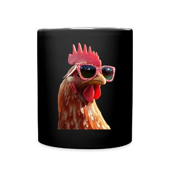 Poulet Poulet Poule Ferme Fermier Poulets mignons - Mug uni - noir - Devant