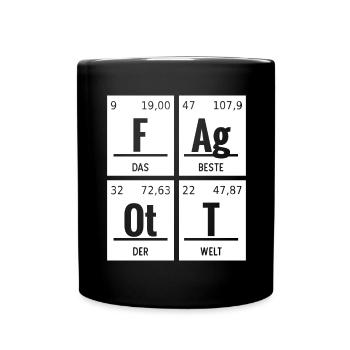 Fagott Das Beste Der Welt chemische Elemente - Tasse einfarbig - Schwarz - Vorne