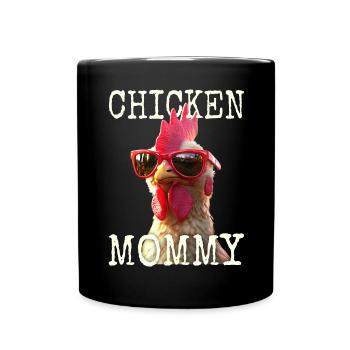 Poulet Maman Poulet Maman Femme du fermier Poules Fête des mères - Mug uni - noir - Devant