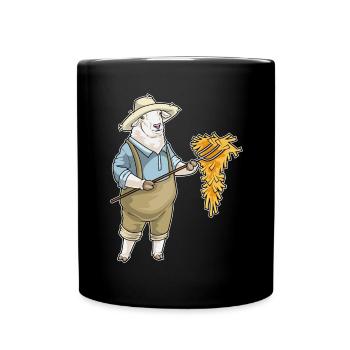 Schaf Landwirt Stroh Bauernhof - Tasse einfarbig - Schwarz - Vorne