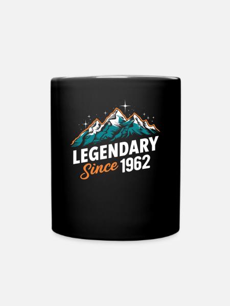 Legendär Seit 1962 Wanderer Geburtstag Bergwandern - Tasse einfarbig - Schwarz
