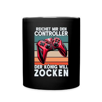 Il me tend la manette que le roi veut jouer - Mug uni - noir - Devant