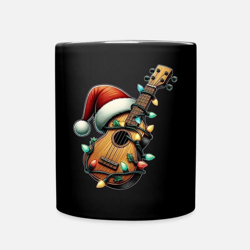 Ukulele Instrument Weihnachten Hut Xmas - Tasse einfarbig - Schwarz