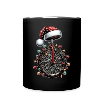 Monocycle Monocycle Chapeau de Noël - Mug uni - noir - Devant