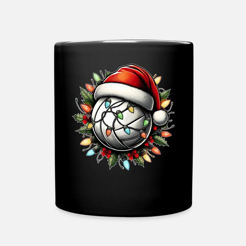 Volleyballspieler Mannschaft Trainer Weihnachtsmüt - Tasse einfarbig - Schwarz