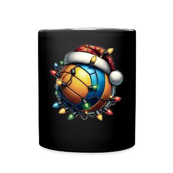 Volleyball Player Team Coach Christmas Girl - Full Colour Mug - black - Front