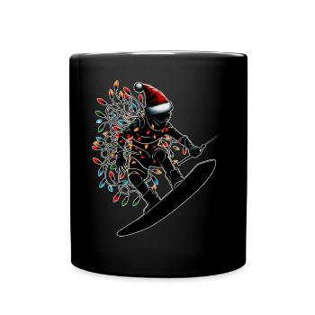 Wakeboarding Wakeboard Wakeboarder Santa Hat - Full Colour Mug - black - Front