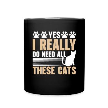 Cat Mom Gifts - Tasse einfarbig - Schwarz - Vorne