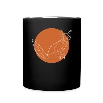 Lineart Caninae Rotfuchs Canidae Fuchs Liebhaber Fuchs - Tasse einfarbig - Schwarz - Vorne