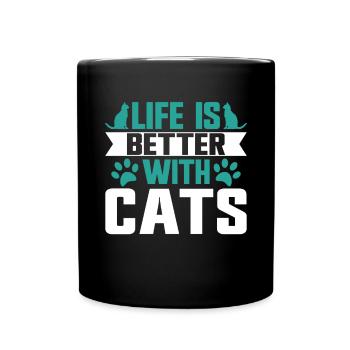 Cat Mom Gifts - Tasse einfarbig - Schwarz - Vorne