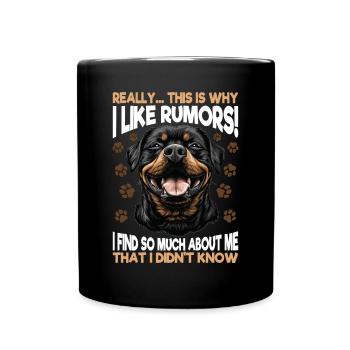 Drôle de rottweiler amoureux du propriétaire de chien - Mug uni - noir - Devant