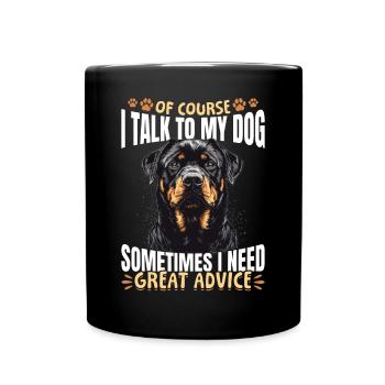 Drôle de rottweiler amoureux du propriétaire de chien - Mug uni - noir - Devant