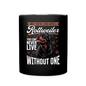 Drôle de rottweiler amoureux du propriétaire de chien - Mug uni - noir - Devant