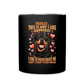 Drôle de rottweiler amoureux du propriétaire de chien - Mug uni - noir - Devant
