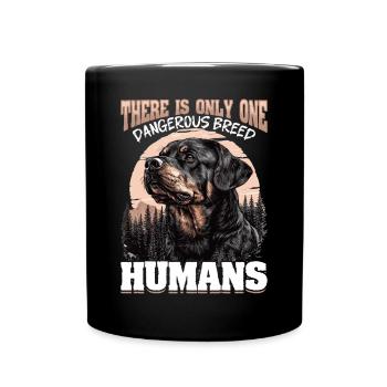 Drôle de rottweiler amoureux du propriétaire de chien - Mug uni - noir - Devant