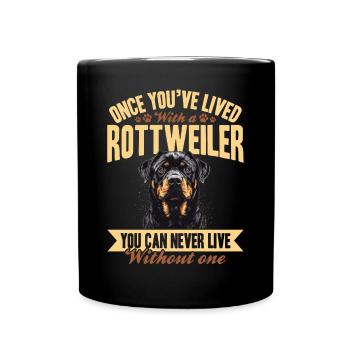 Drôle de rottweiler amoureux du propriétaire de chien - Mug uni - noir - Devant