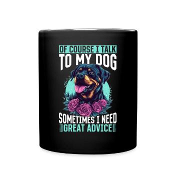 Drôle de rottweiler amoureux du propriétaire de chien - Mug uni - noir - Devant