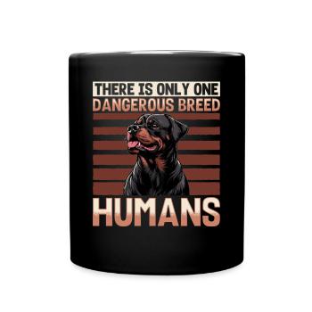 Drôle de rottweiler amoureux du propriétaire de chien - Mug uni - noir - Devant
