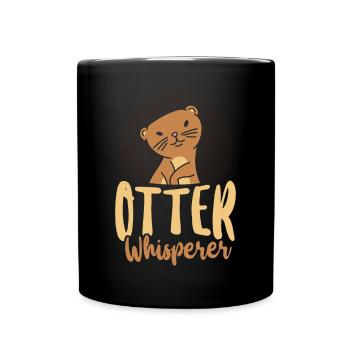 Otter Otter Whisperer - Tasse einfarbig - Schwarz - Vorne