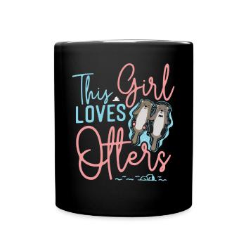 Otter Girl This Girl Loves Otters - Full Colour Mug - black - Front