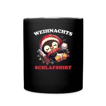 Chemise de nuit de Noël Pingouin de Noël - Mug uni - noir - Devant