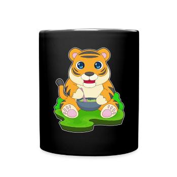 Tiger Cooking Bowl Cooking - Full Colour Mug - black - Front