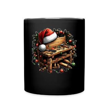 Woodworker Woodworking Carpentry Christmas - Full Colour Mug - black - Front