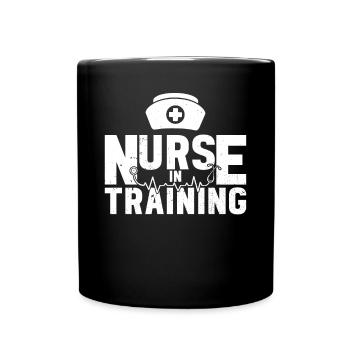 Nurse in training - Hospital Nurse Nursing School - Full Colour Mug - black - Front