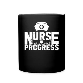 Nurse in progress - Hospital Nurse Nursing School - Full Colour Mug - black - Front