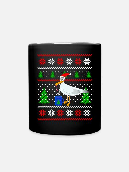 WeihnachtsMöve - Tasse einfarbig - Schwarz