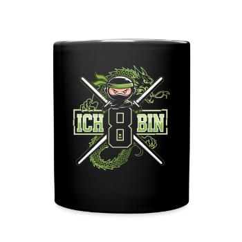 Ich Bin 8 Ninja Geburtstagsshirt - Tasse einfarbig - Schwarz - Vorne