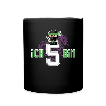 I'm 5 Ninja Birthday Shirt - Full Colour Mug - black - Front