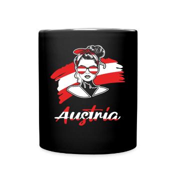 Sport Österreich, Austria, Fußball Sportfan - Tasse einfarbig - Schwarz - Vorne