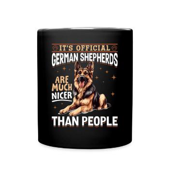 Funny German Shepherd Lover Dog Owner - Tasse einfarbig - Schwarz - Vorne