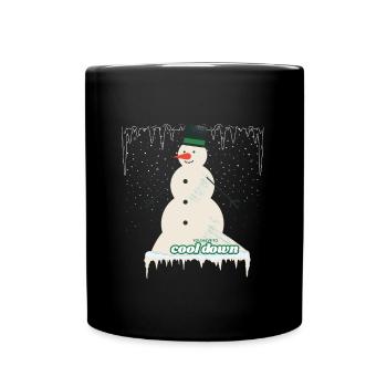 Cooler Winter Schneemann - Tasse einfarbig - Schwarz - Vorne