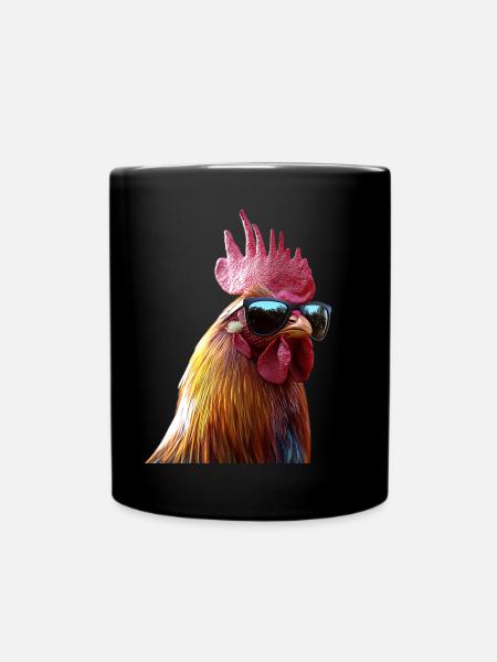 Hahn Chicken Daddy Hühnerstall Dad Landwirt Hühner - Tasse einfarbig - Schwarz