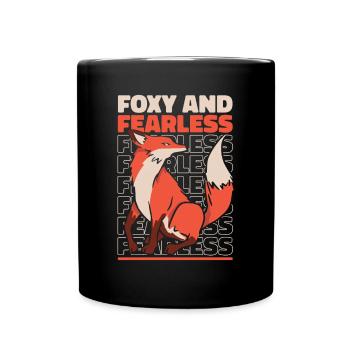 Foxy And Fearless Caninae Red Fox Canidae Fox - Full Colour Mug - black - Front