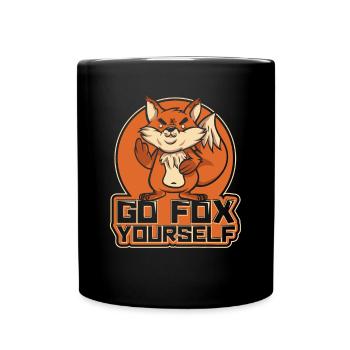 Go Fox Yourself Canidae Caninae Rotfuchs Fuchs Liebhaber - Tasse einfarbig - Schwarz - Vorne