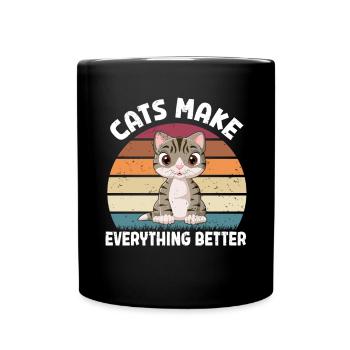 Cat Mom Gifts - Tasse einfarbig - Schwarz - Vorne