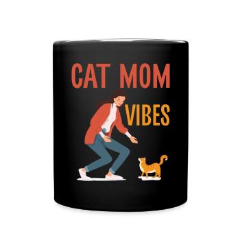 Cat Mom Gifts - Tasse einfarbig - Schwarz - Vorne