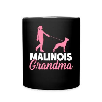 Malinois Mamie Malinois Belge - Mug uni - noir - Devant