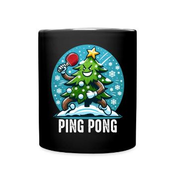 Table Tennis Christmas Tree Costume Christmas Tree - Full Colour Mug - black - Front