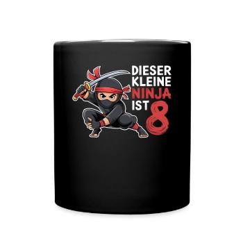 This Little Ninja Is 8 Birthday T-Shirt - Full Colour Mug - black - Front